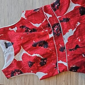 Ann Taylor Red Poppy Shift Dress 8